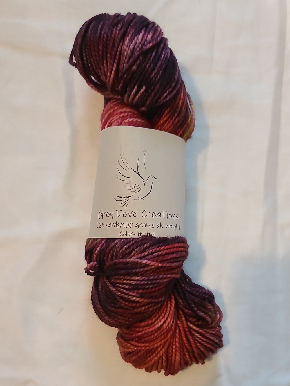 Hand-Dyed Yarn, Colorway Mums, By Grey Dove Creations, NWT